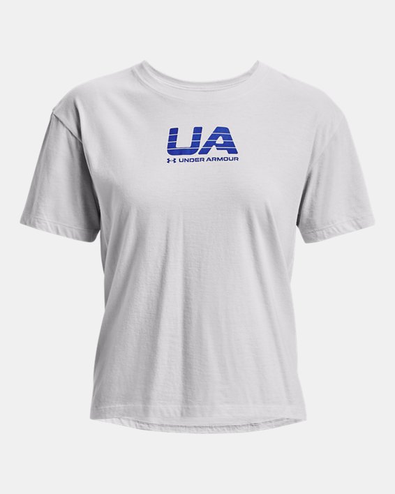 Women's UA Vintage Athletic Club Short Sleeve in Gray image number 4